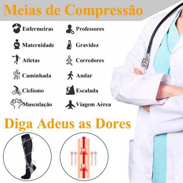 Meia longa esportiva de compressão-ID035 - Image 4
