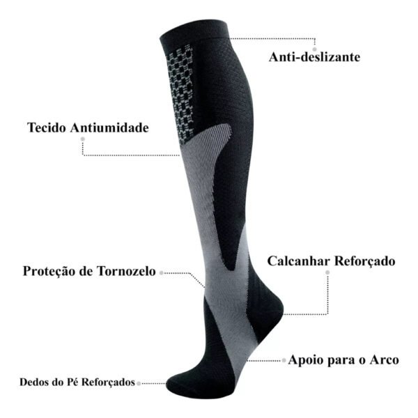 Meia longa esportiva de compressão-ID035 - Image 2
