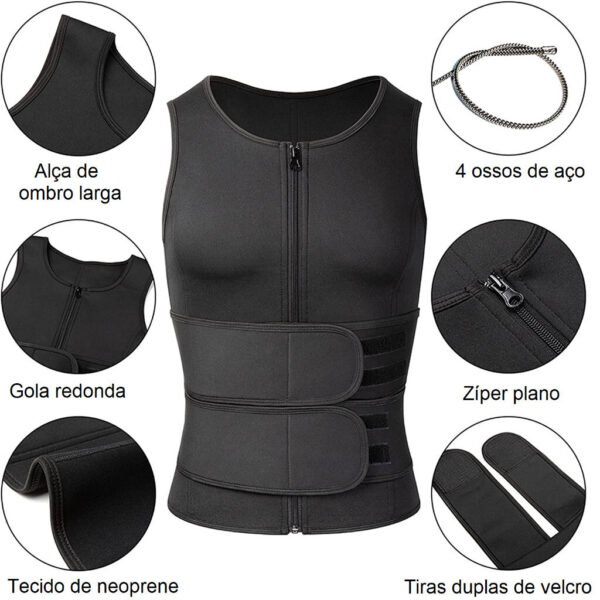 Colete modelador corporal com cinta de lombar reforçada-ID030 - Image 7